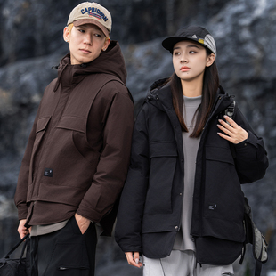 【所有女生直播间】AOGZ美式工装羽绒服男女冬新款假两件加厚外套