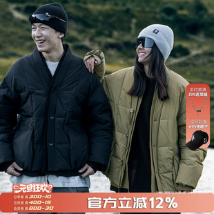 棉袄假两件情侣加厚外套 工装 AOGZ新中式 道袍棉服男女秋冬2025新款