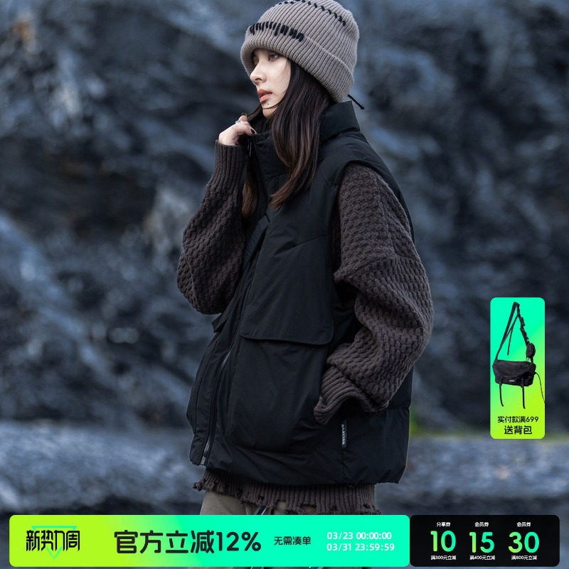 AOGZ工装羽绒马甲男2025新款冬超好看加厚保暖爆款外套女外穿背心