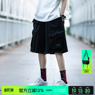 百搭系带休闲直筒五分裤 小彬国潮牌美式 男夏季 短裤 宽松多口袋工装