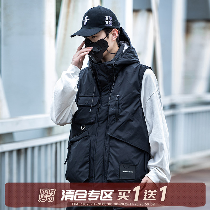 AOGZ加厚保暖连帽羽绒马甲