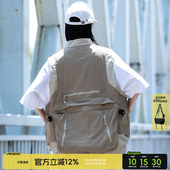 AOGZ户外工装 拆卸背包马夹外套多口袋机能坎肩背心 马甲男春夏新款