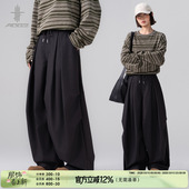 男女生潮牌百搭设计感阔腿长裤 2026春夏新款 复古褶皱西裤 AOGZ美式