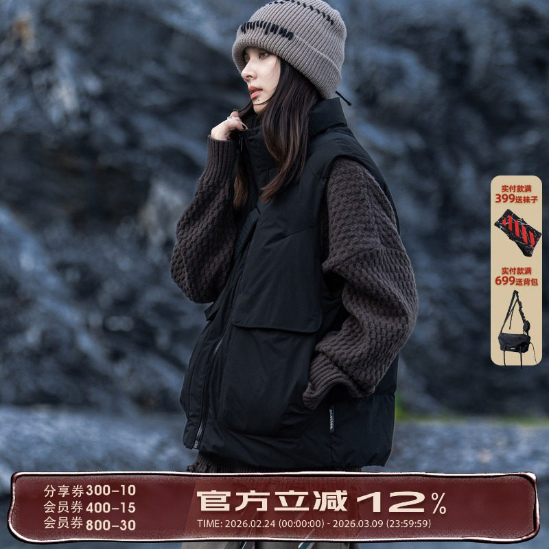 AOGZ工装羽绒马甲男2025新款冬超好看加厚保暖爆款外套女外穿背心