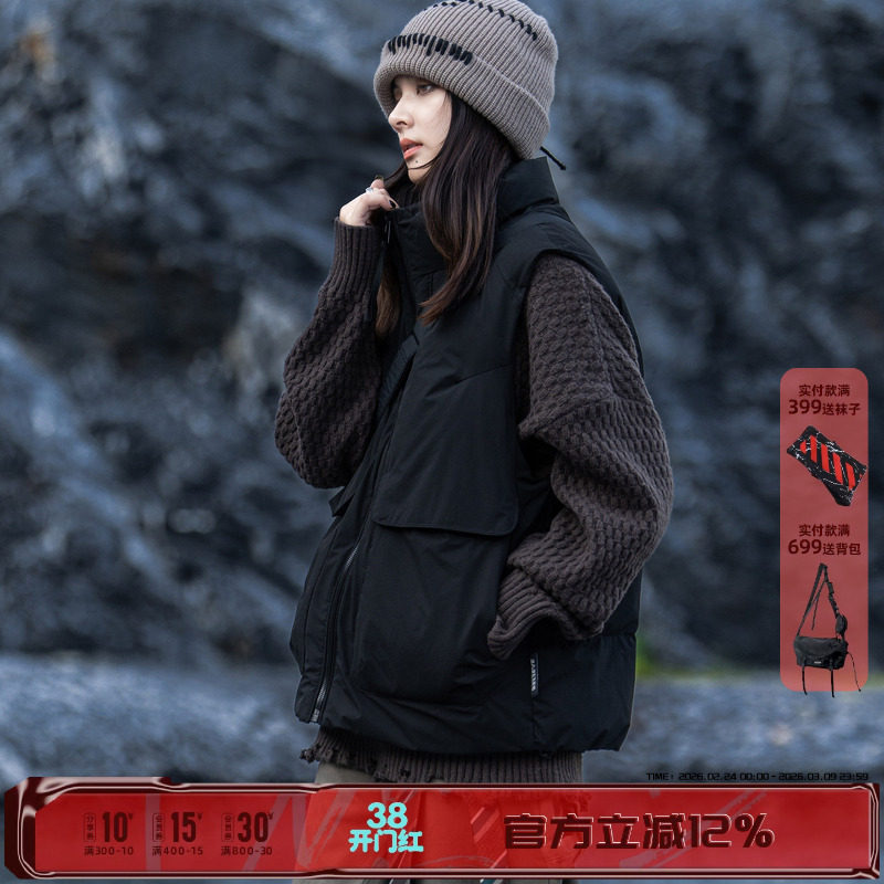 AOGZ工装羽绒马甲男2025新款冬超好看加厚保暖爆款外套女外穿背心