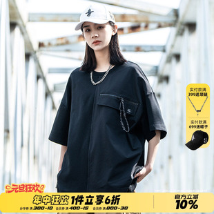 新款 半袖 短袖 饰衣服情侣装 T恤男生口袋拉链装 AOGZ国潮牌2025夏季