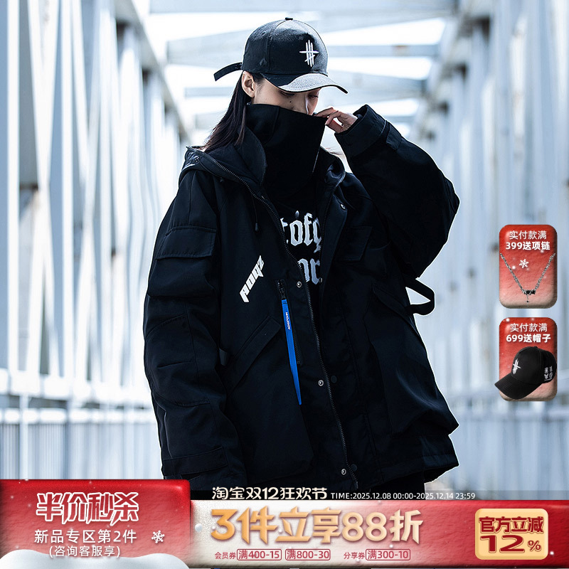 AOGZ连帽秋冬oversize工装冲锋衣