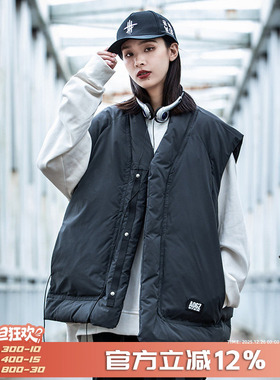 AOGZ潮牌道袍棉马甲男女生2025新款秋冬季日系复古坎肩马夹外套潮