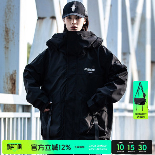 痞帅机能风情侣冲锋夹克 美式 AOGZ国潮牌鱼嘴工装 外套男女秋冬新款