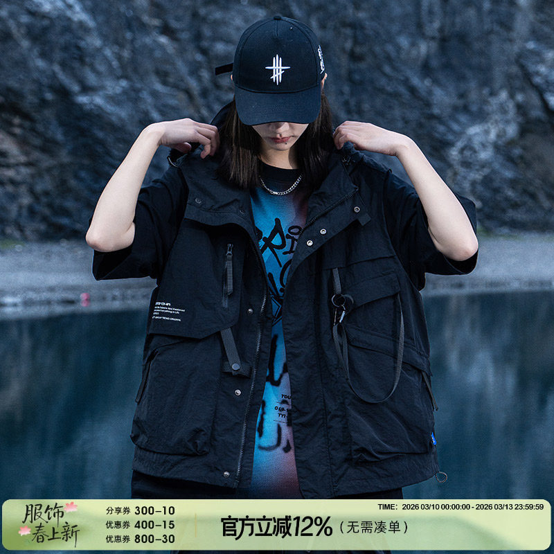 AOGZ马甲男款2025新款工装多口袋薄款户外坎肩马夹机能风战术背心