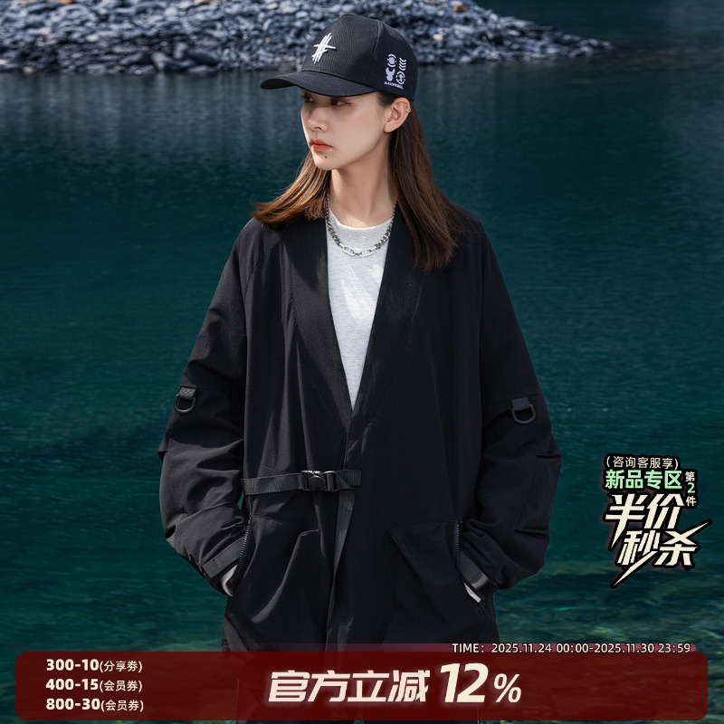 AOGZ国潮牌新中式道袍和服男女春秋季2025新款暗黑机能风工装外套