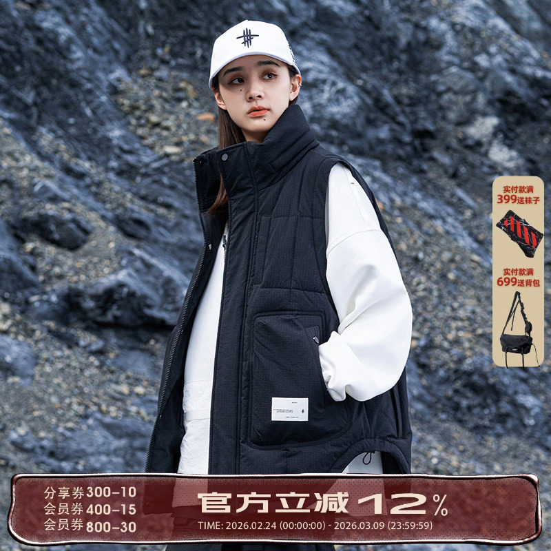 AOGZ棉马甲2025新款男女美式工装爆款可隐藏帽子外套背心痞帅坎肩