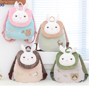 METOO提拉米兔背包可爱卡通幼儿园书包女孩包毛绒兔子双肩包 包邮