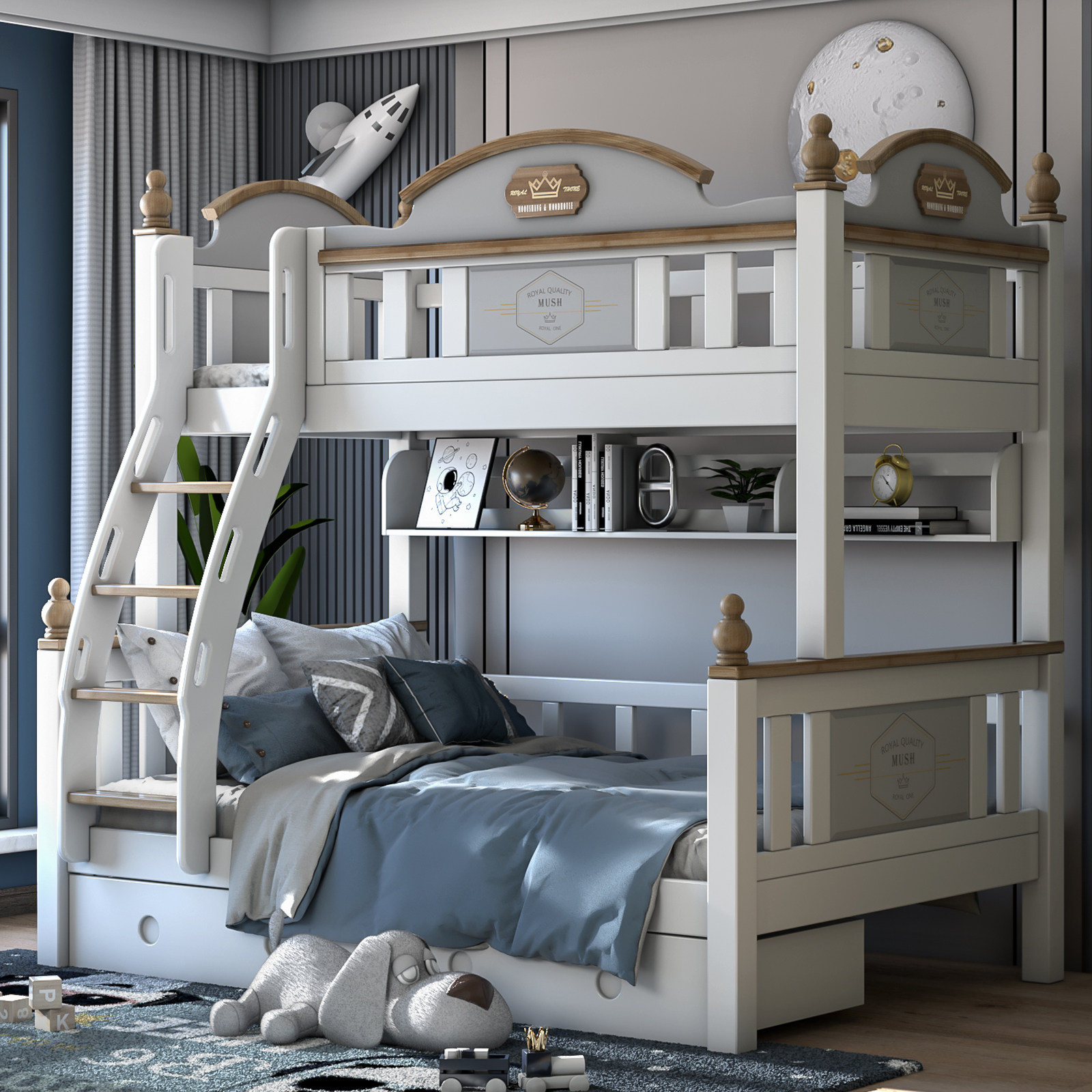 新品全实木子母床双上下床多功能儿童成人上下铺家用高低床简约双