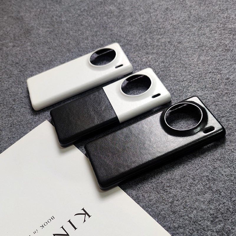 新款素皮vivo x90/pro/s手机壳x300/x100/pro/ultra大孔x200/pro mini素皮x100s半包硬壳x90/Pro+保护套商务