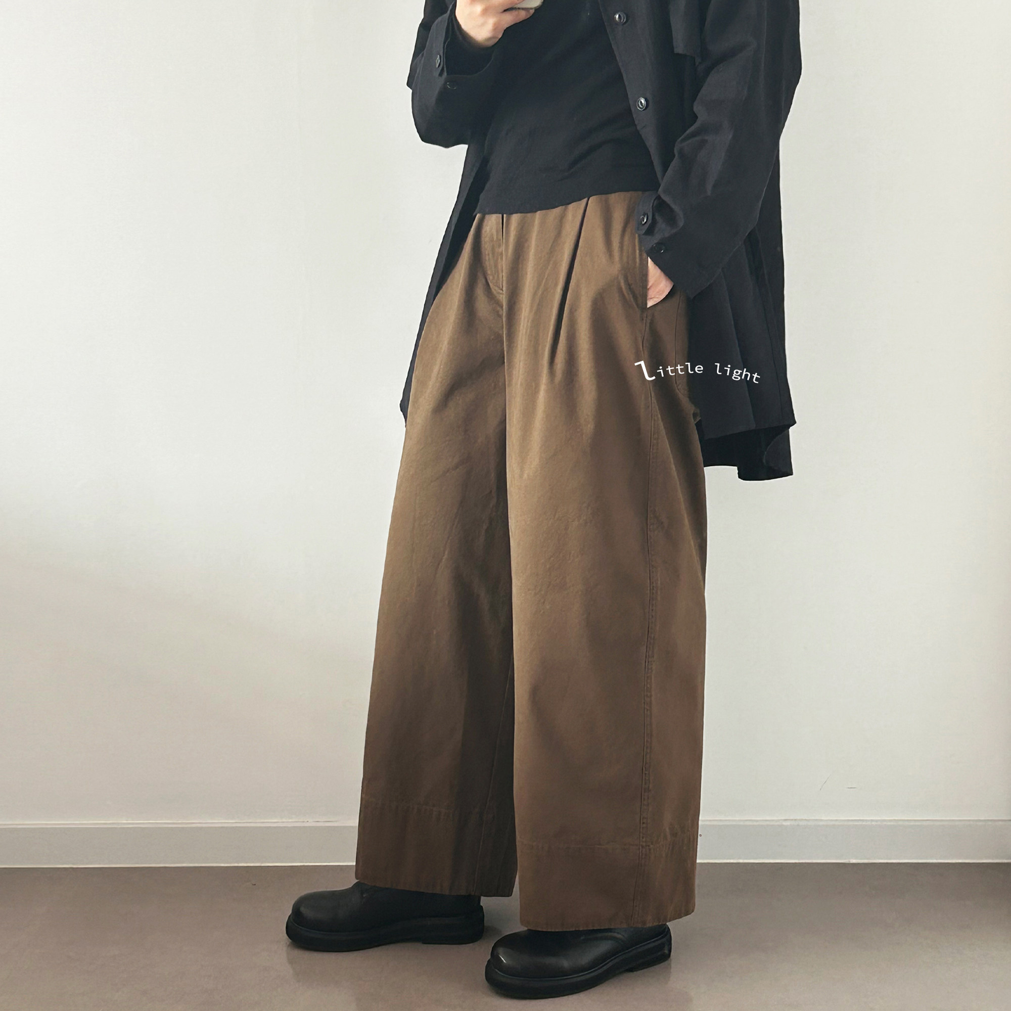 加厚护膝阔腿休闲裤女士