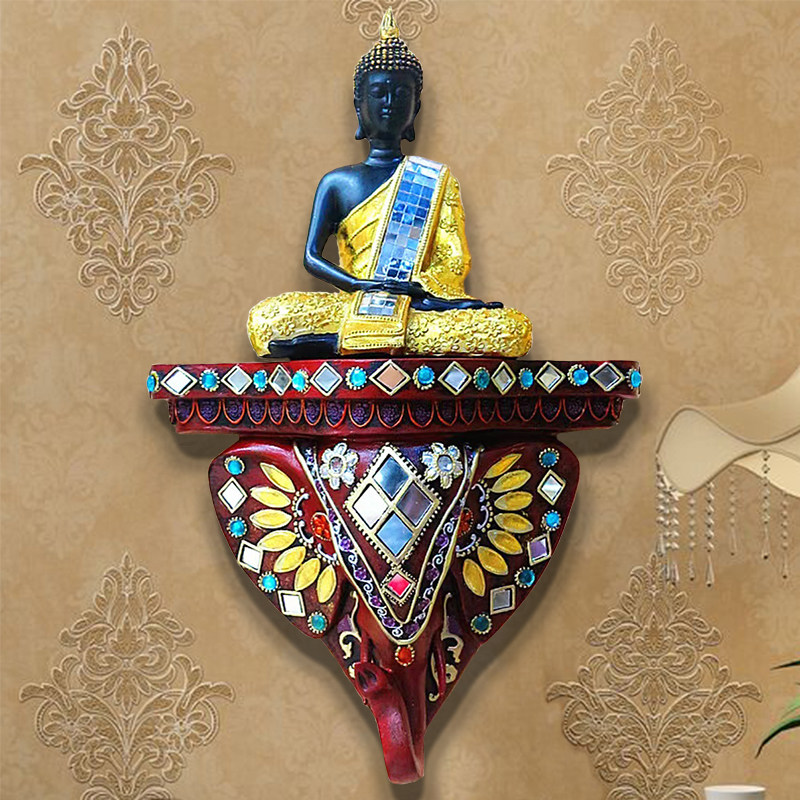 泰式大象头壁挂壁饰欧式家居墙面外贸装饰工艺品释迦牟尼佛像摆件