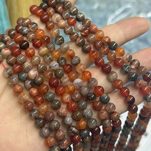 天然3mm红草花玛瑙圆珠散珠半成品一条约120颗花色丰富颜色红润