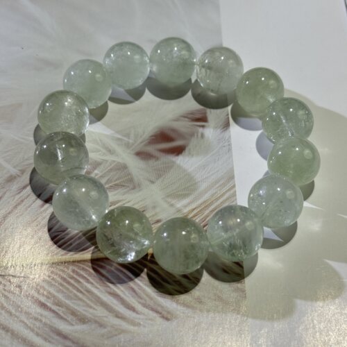 11-18mm天然碎碎冰梦幻晶体绿水晶圆珠散珠手串女饰品手链绿阿塞