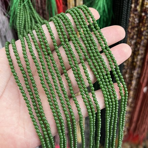 优化碧玉小圆珠散珠半成品38厘米