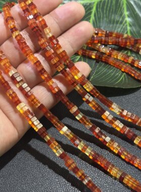 4*2mm波斯油润红玛瑙方便散珠半成品Diy项链手链配珠散珠批发