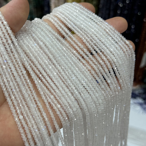 2*3mm天然蓝月光车轮珠散珠半成品Diy项链手链配珠隔珠