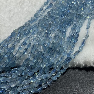 新好货星光天然魔鬼蓝海蓝宝碎石38cm散珠半成品DIY项链手链配珠