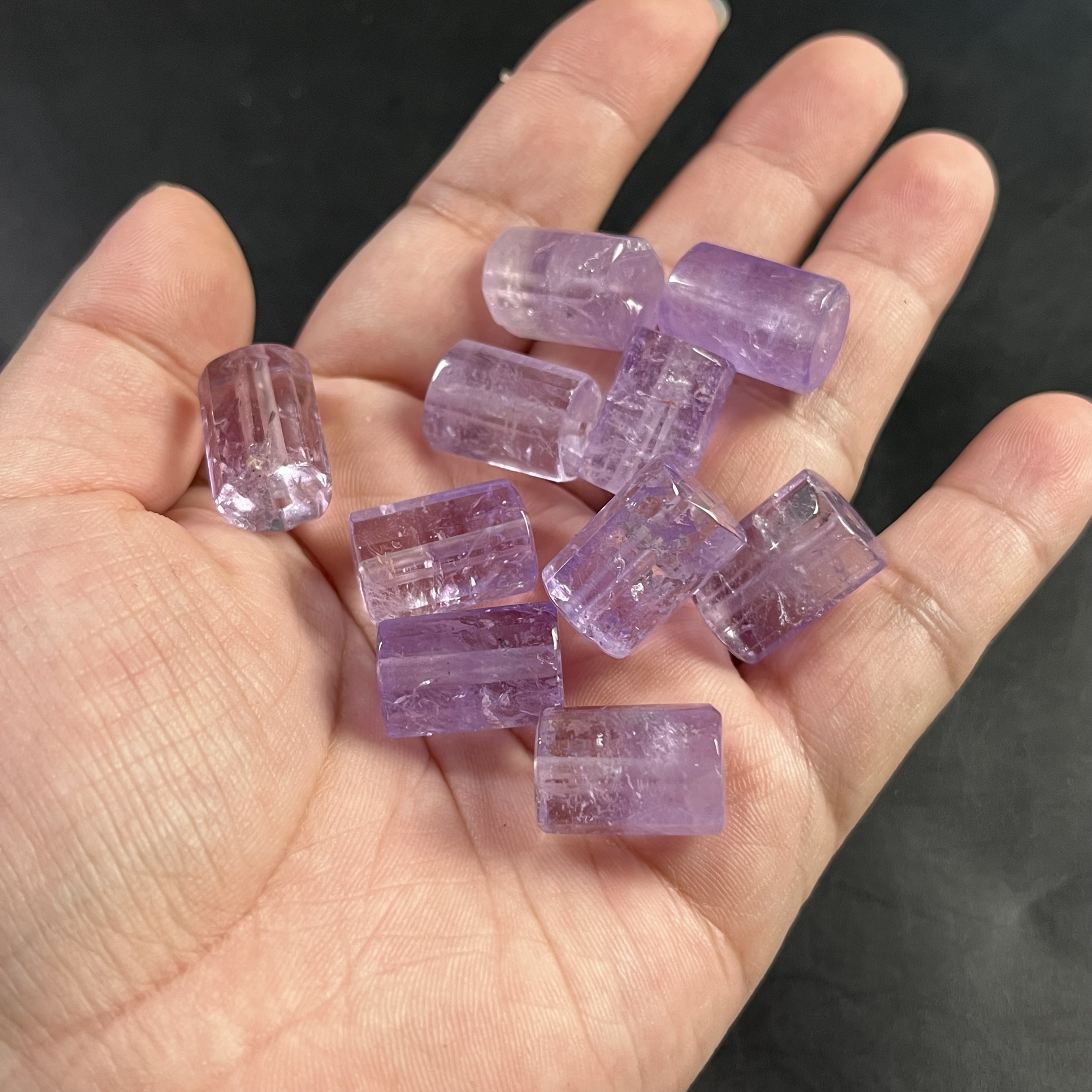 紫水晶天然紫水晶多棱面大单珠