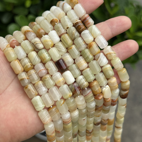 约7*11mm阿富汗玉圆柱桶珠散珠半成品Diy项链手链配珠约35颗