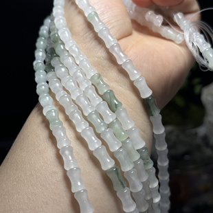 10mm天然石天山翠竹节散珠半成品Diy项链手链配珠饰品串珠