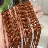 2mm天然橙石榴石方糖散珠半成品Diy饰品配珠隔珠锁骨链手链