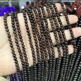 18mm天然茶晶圆珠散珠半成品一条38厘米手链项链配珠饰品隔珠