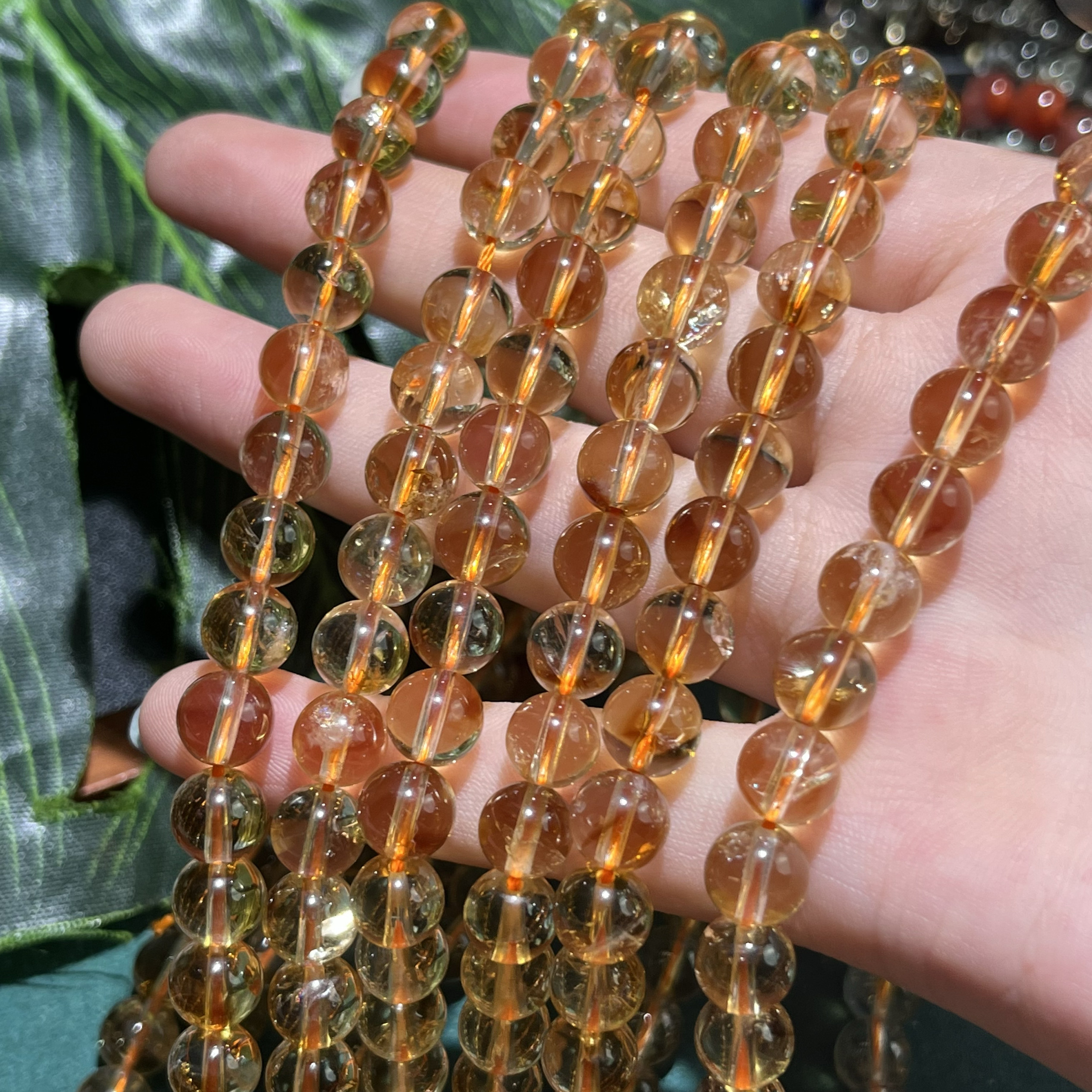 AAA天然黄塔晶水晶圆珠散珠半成品DIY项链手链配珠精品货