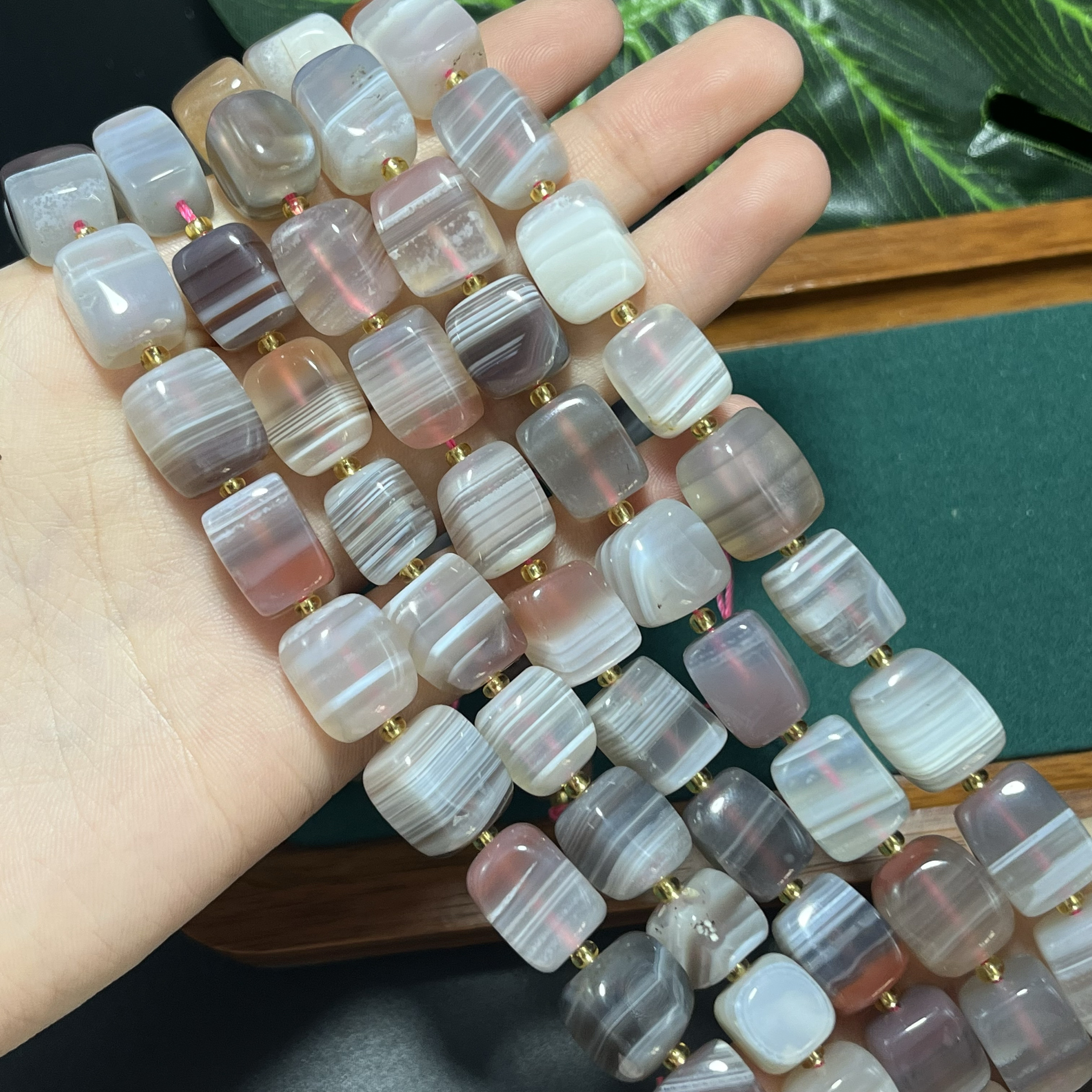 长方体糖豆天然波斯湾玛瑙方糖约10*14mm散珠半成品Diy项链手链配
