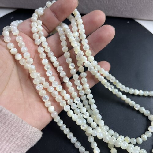 油润玉华料白蝶贝圆珠散珠