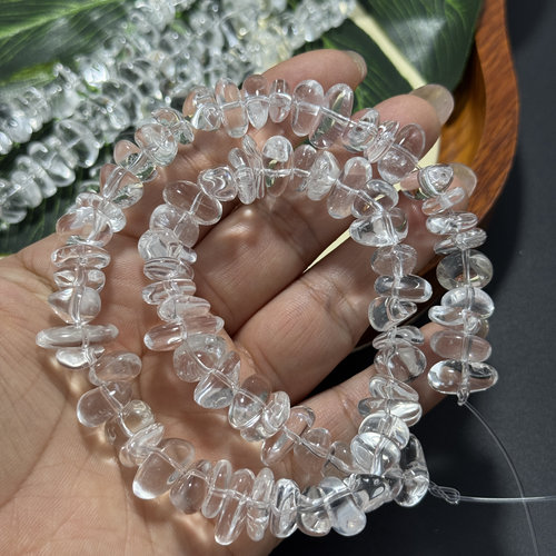纯天然高净体约14*5mm白水晶中孔珠散珠半成品Diy项链手链饰品配