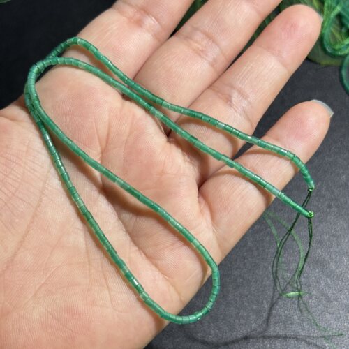 极细小管天然绿玛瑙管珠1.9*2mm散珠半成品Diy项链手链配珠锁骨链