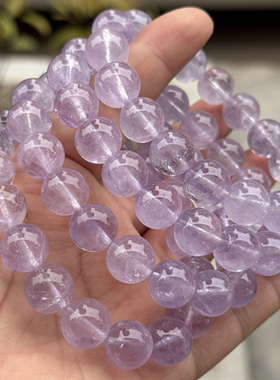 12mm大尺寸天然冰透油润款薰衣草紫玉水晶单圈手链手串礼物紫色