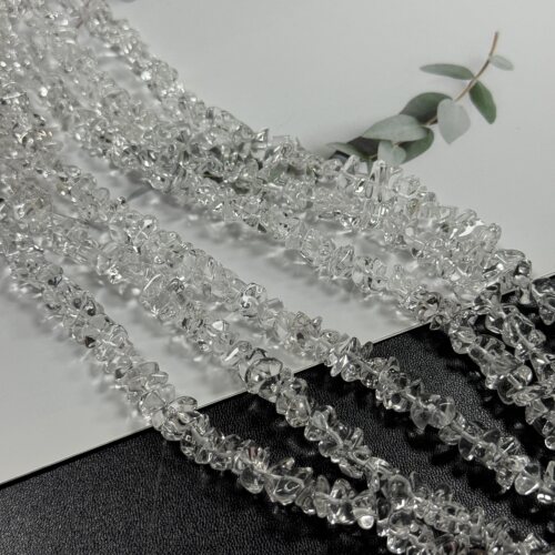 约9mm高品质天然白水晶碎石散珠半成品DIY项链手链配珠饰品串珠