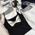 2025春夏新款美背吊带女带胸垫一体防走光抹胸性感镂空露背背心女