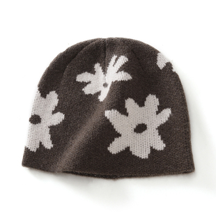 优雅绽放!秋冬软糯cashmere羊绒帽子女时尚百搭加厚毛线针织冷帽