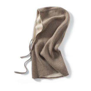 cashmere意单客供 双面双色山羊绒帽子围脖脖套帽一体女秋冬保暖