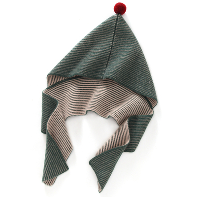 儿童山羊绒一体帽围巾围脖