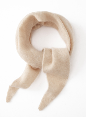 秋冬cashmere山羊绒三角围巾女薄款百搭针织保暖纯色百搭围脖护颈