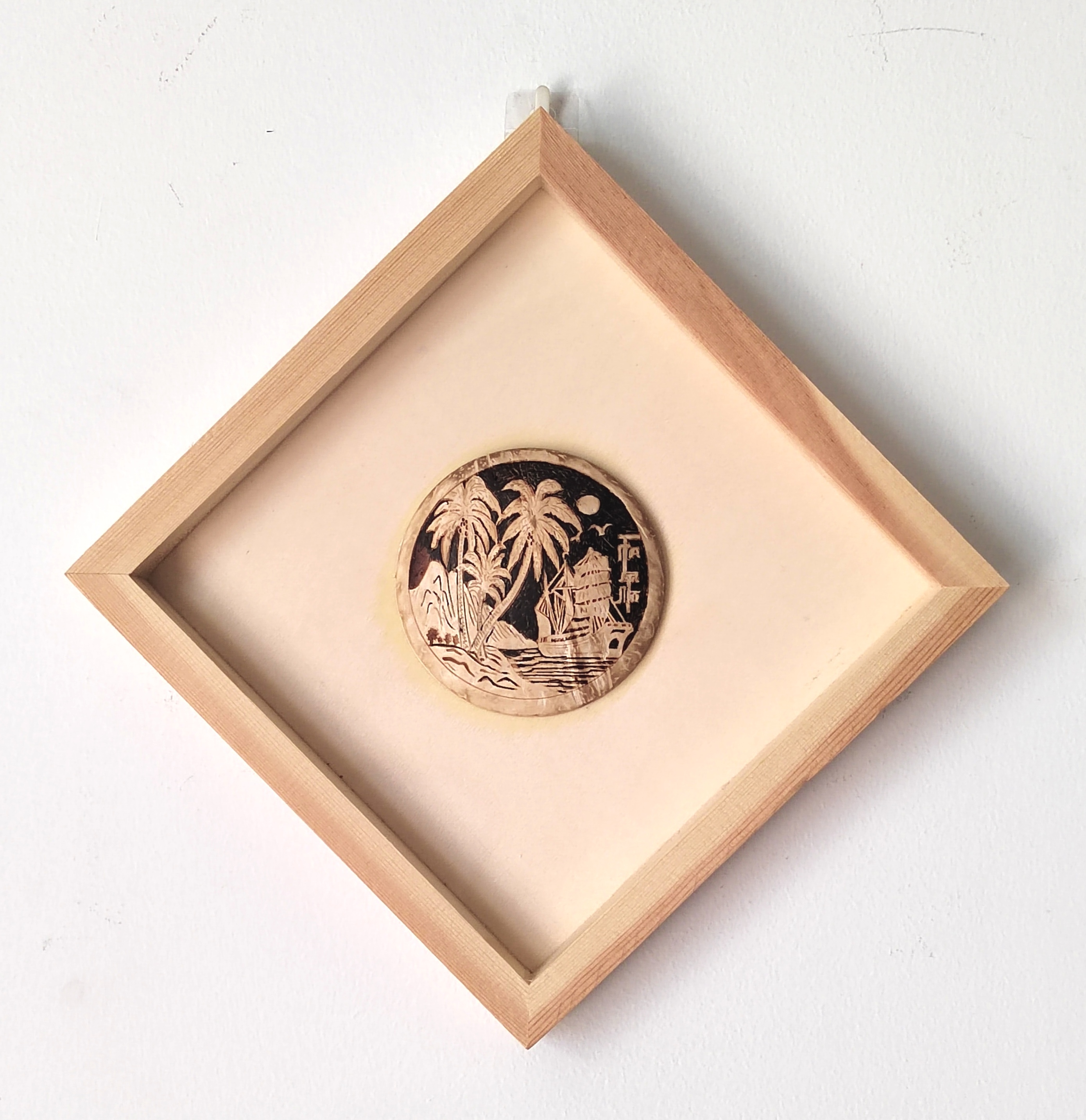 福椰椰雕海南特色手工雕刻 原创设计 客厅书房办公餐厅原木挂画