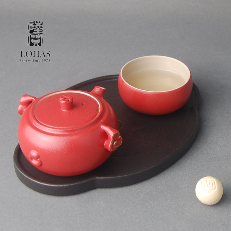 陆宝手抓壶礼盒功夫茶具一壶一杯
