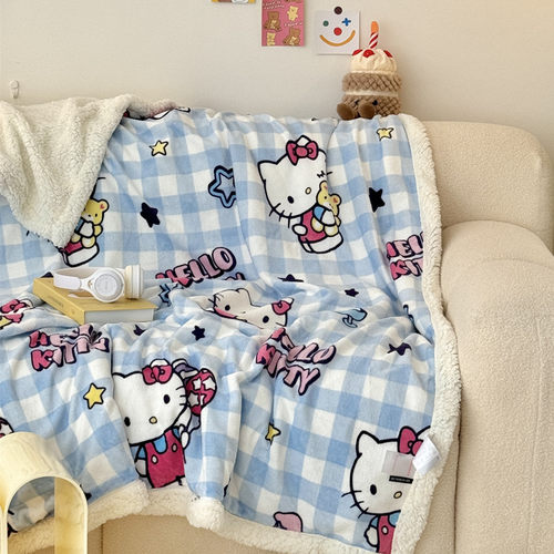秋冬羊羔绒ins可爱卡通毛毯