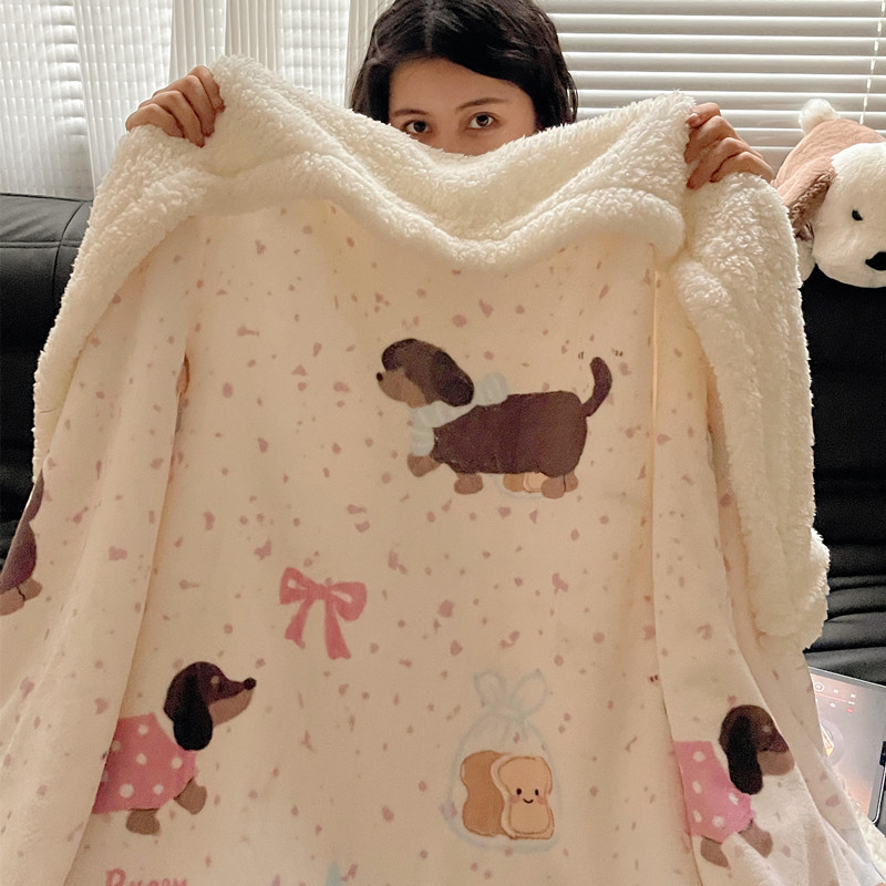 四季通用盖毯牛奶绒小清新