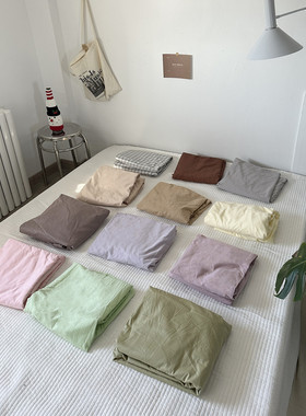 40支纯棉床单双人床笠13372床罩纯色简约风宿舍单人一米五100全棉