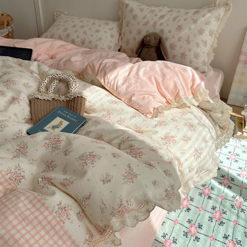 床单款四件套泡泡纱ins简约风